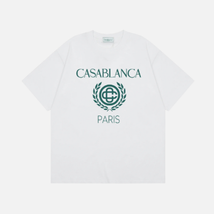 Casablanca Organic Cotton T-shirt White With A Green Tennis Club Icon Graphic