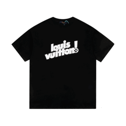 LV White Logo Black T-Shirt