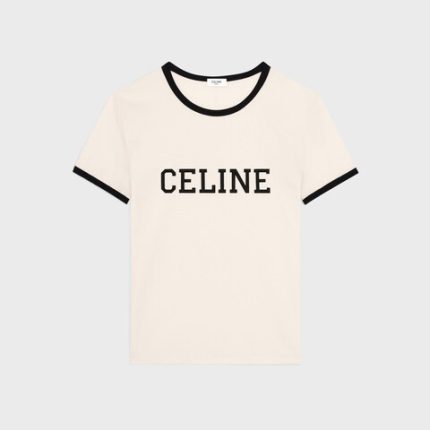 Celine Regular T-shirt Cotton Jersey Washed White