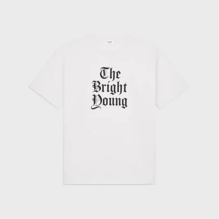 Celine Bright Young Loose T-Shirt In Cotton Jersey White