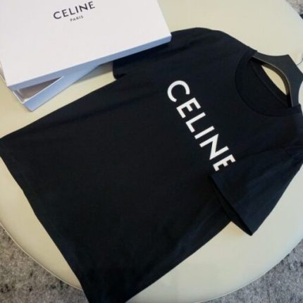 Celine Loose T-shirt Cotton Jersey Black And White