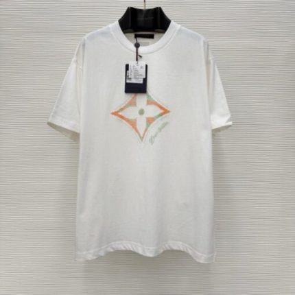 LV Monogram Flower 3D Gradient Print T-Shirt White