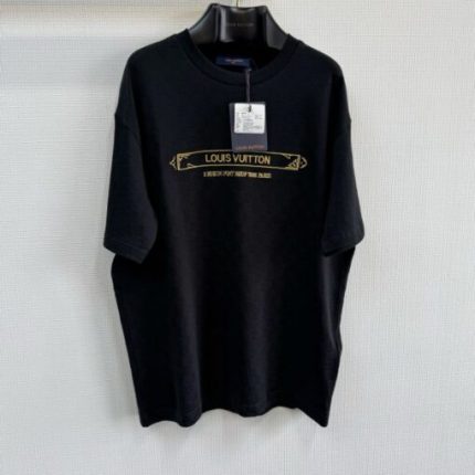 LV Embellished Damier Pique T-Shirt Black