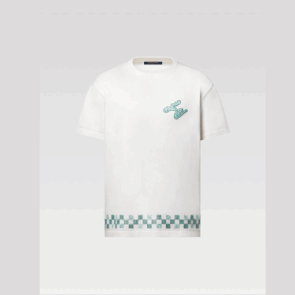 LV Short-Sleeved Cotton Crewneck T-Shirt White