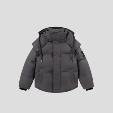 AMI Paris Hooded Puffer Jacket Grey