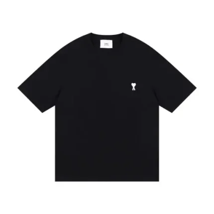 AMI Paris Cropped T-Shirt Black