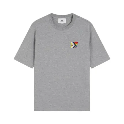 Ami Paris Pride Organic Cotton T-Shirt Gray