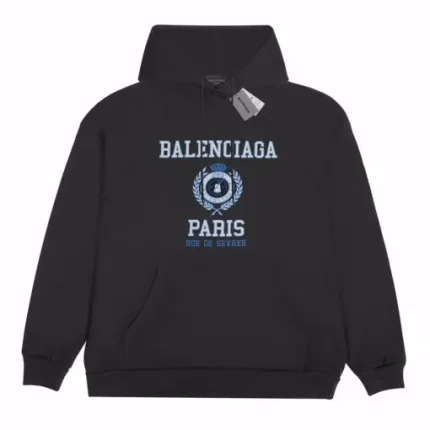 Balenciaga Paris Logo Hoodie Dark Grey
