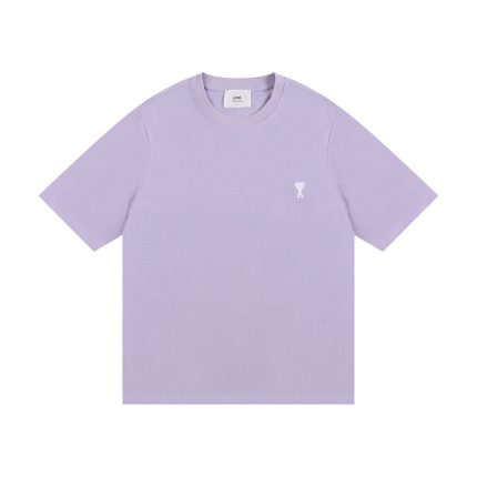 AMI Paris Cropped T-Shirt Purple