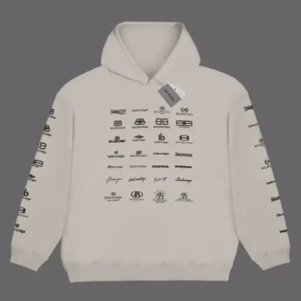 Balenciaga All Gen Logo Hoodie Beige
