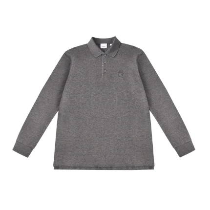 PoloBurberry Long Sleeve Polo T-Shirt Grey