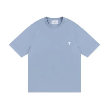 AMI Paris Cropped T-Shirt Sky Blue