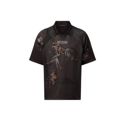 LV Embellished Jersey T-Shirt Dark Ebony