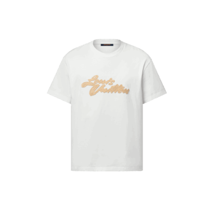 LV Embroidered Signature T-Shirt Milky White