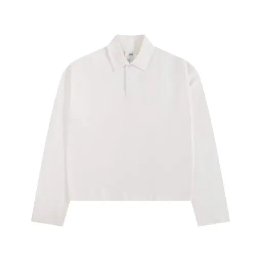 Ami Long Sleeve Polo Shirt White