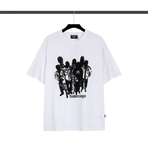 Balenciaga T-shirt White Black - Imagen 2