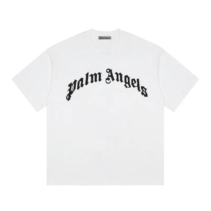 Palm Angels Curved Logo Tee Black/White - Imagen 2