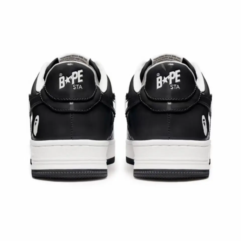 Nike BAPE STA Black – Iconic Patent Leather Streetwear BAPE Sneakers - Imagen 4