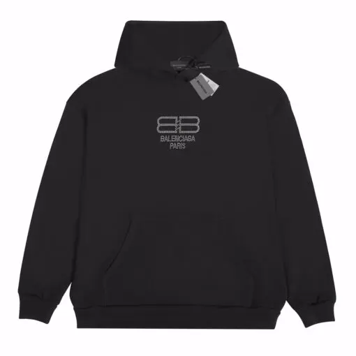 Balenciaga BB logo Paris Hoodie Black
