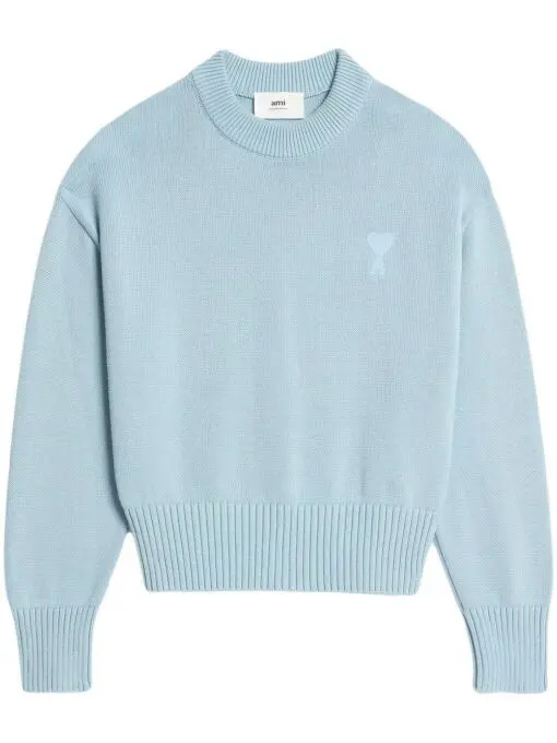 AMI Paris Ami de Coeur crew-neck jumper light blue