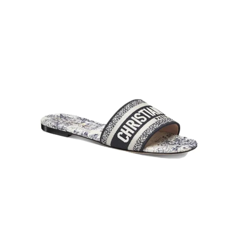 Dior Dway Slide cloth sandal Deep Blue - Imagen 2