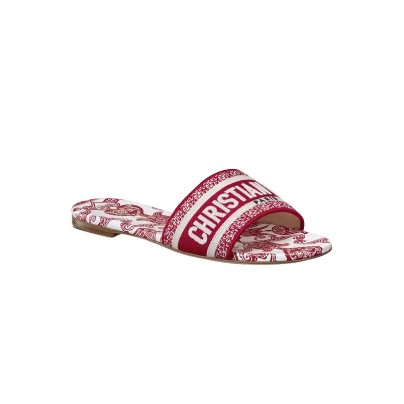 Dior Dway Slide cloth sandal Red - Imagen 2