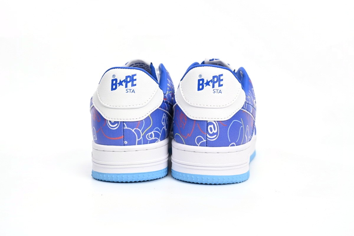 Bape STA Low Black Blue Color Spray Painting - Imagen 4