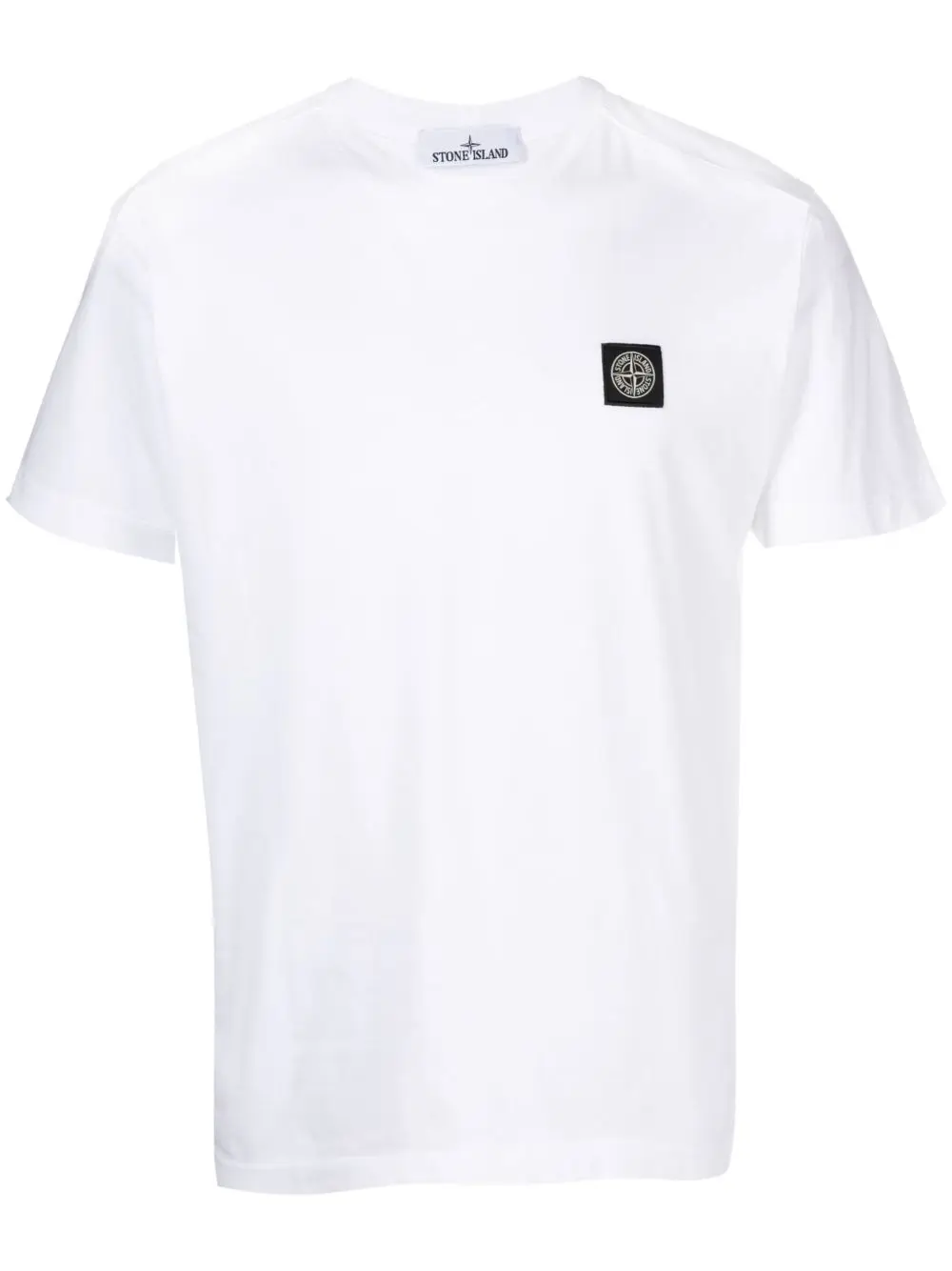 Stone Island Compass-appliqué cotton T-shirt white