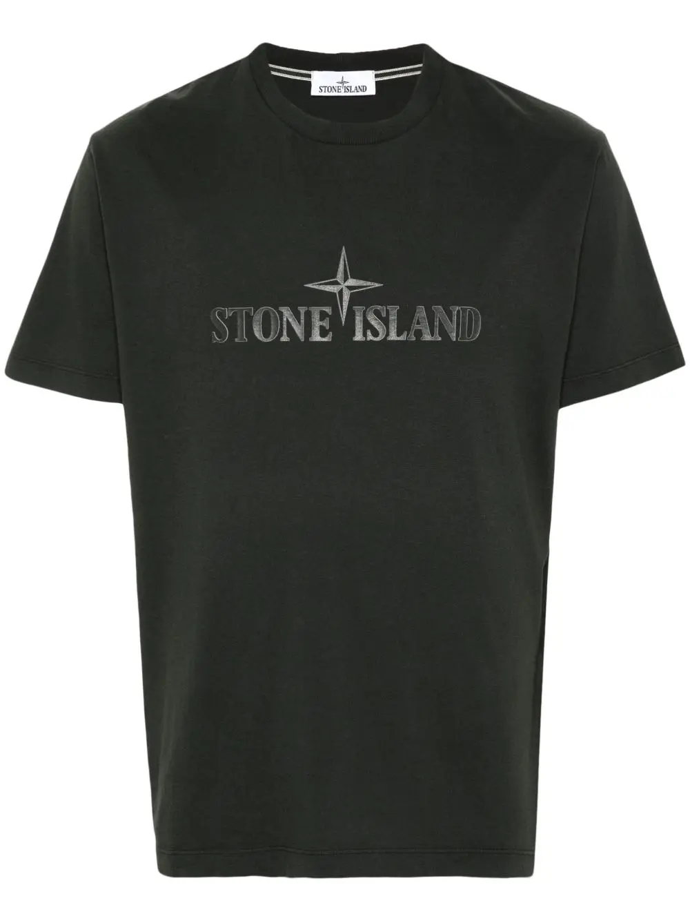 Stone Island logo-rubberised cotton T-shirt