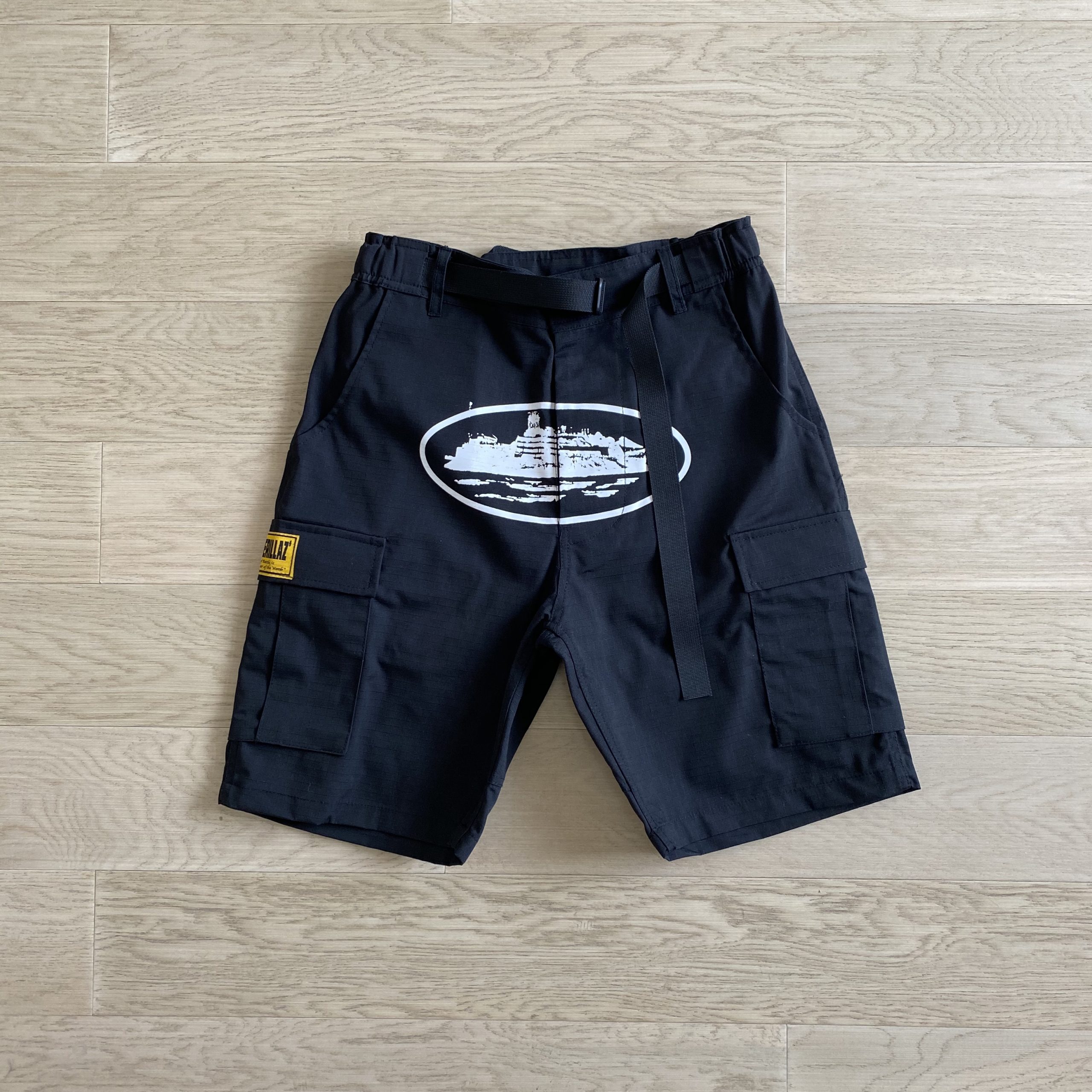 Corteiz Alcatraz Cargo Shorts Black M3