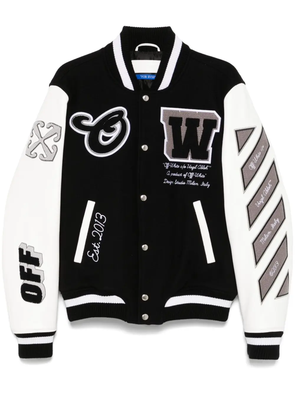 Off-White Lea varsity jacket black/white