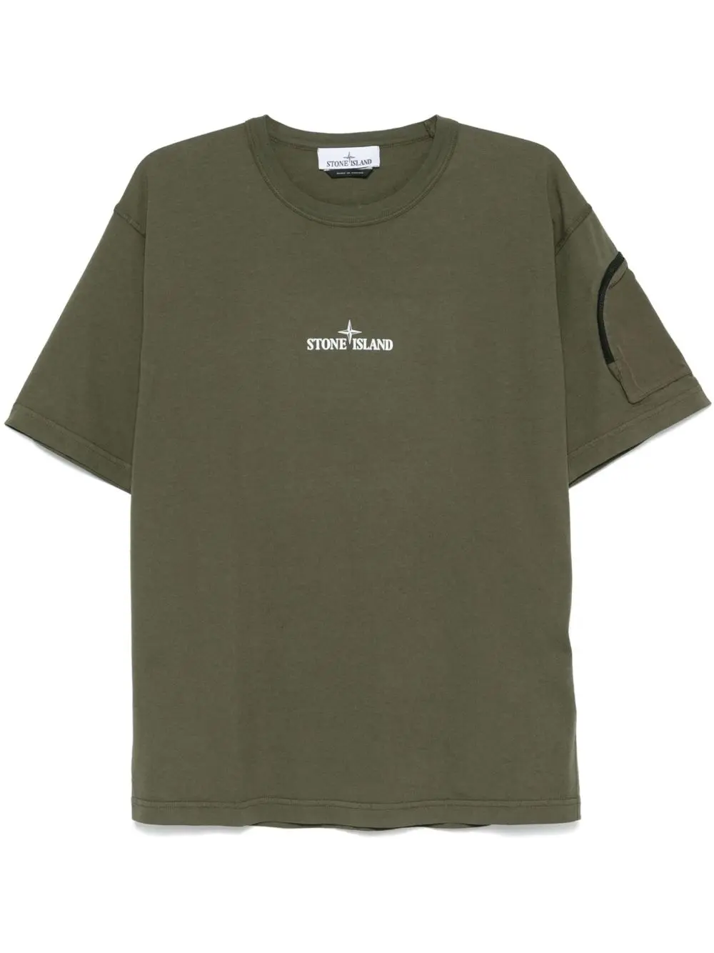 Stone Island logo-print T-shirt khaki