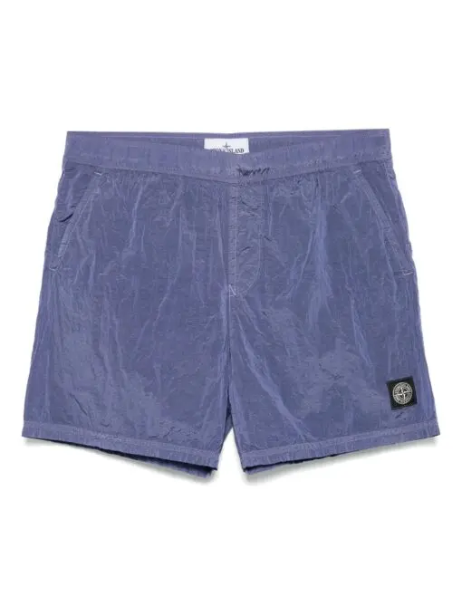 Stone Island Compass-patterned swim shorts dark purple