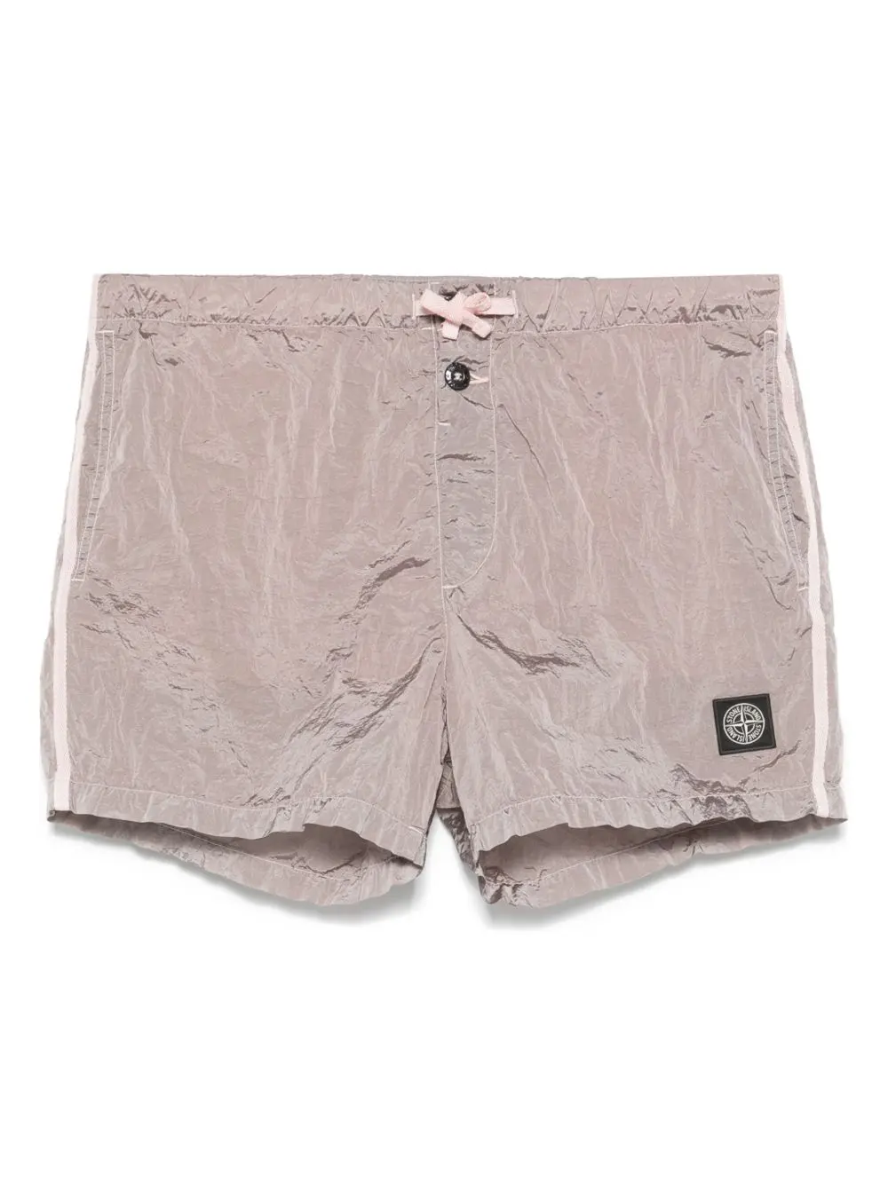 Stone Island Swim shorts with wrinkled look Light pink