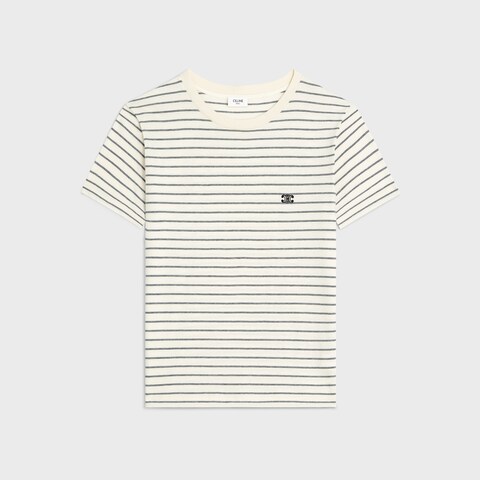Celine TRIOMPHE REGULAR T-SHIRT IN STRIPED JERSEY