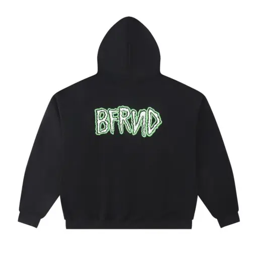 Balenciaga Music BFRND Large Fit Fleece Hoodie Black - Imagen 2