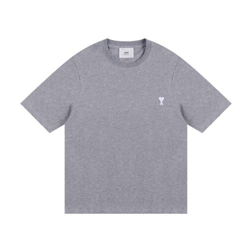 AMI Paris Cropped T-Shirt Gray