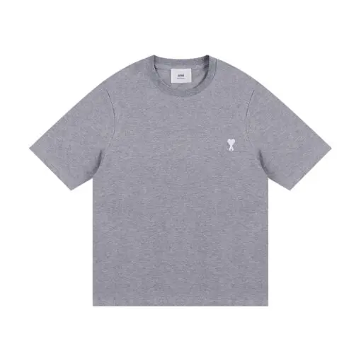 AMI Paris Cropped T-Shirt Gray