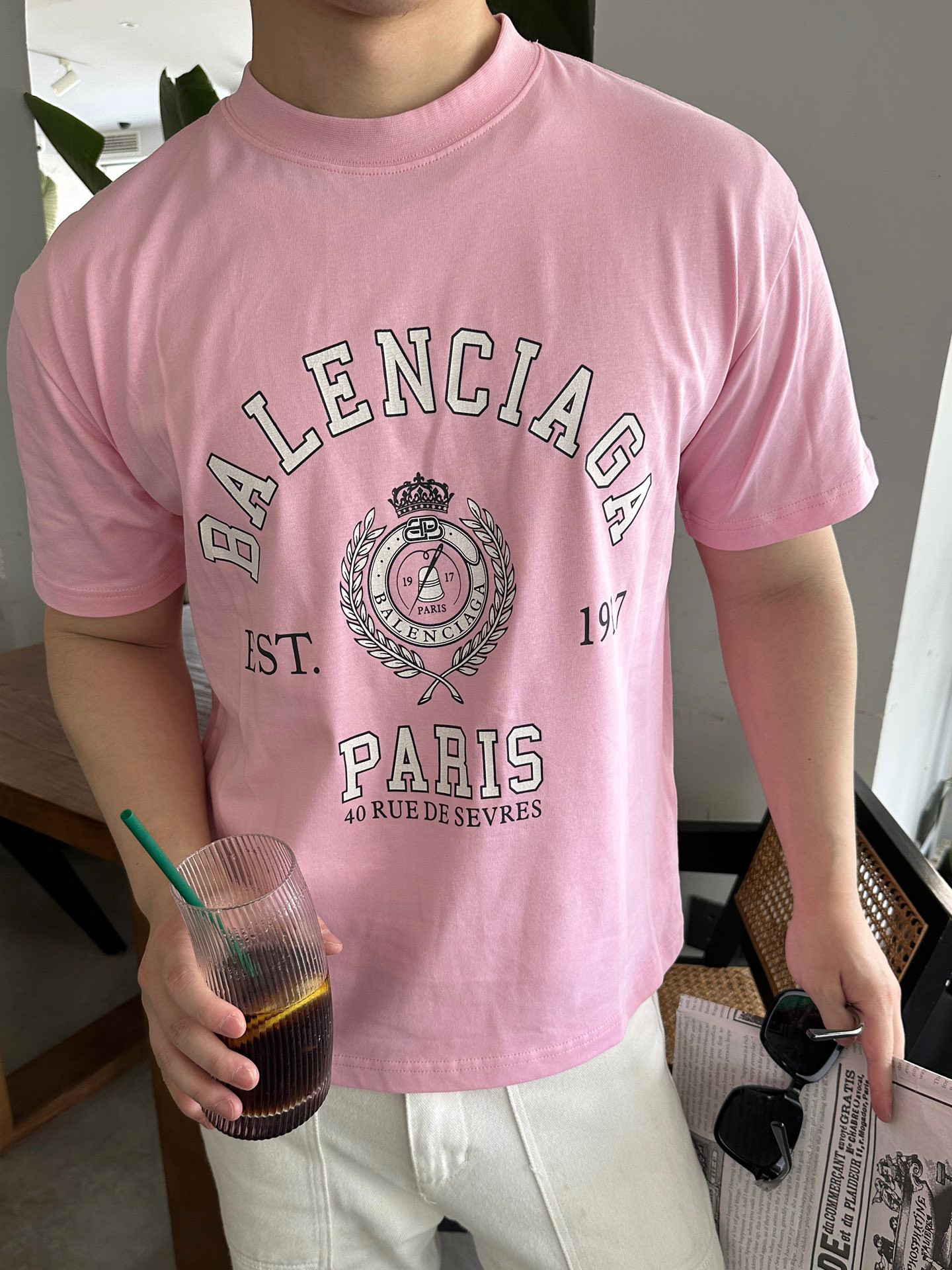 Balenciaga Shirt White Black - Imagen 3