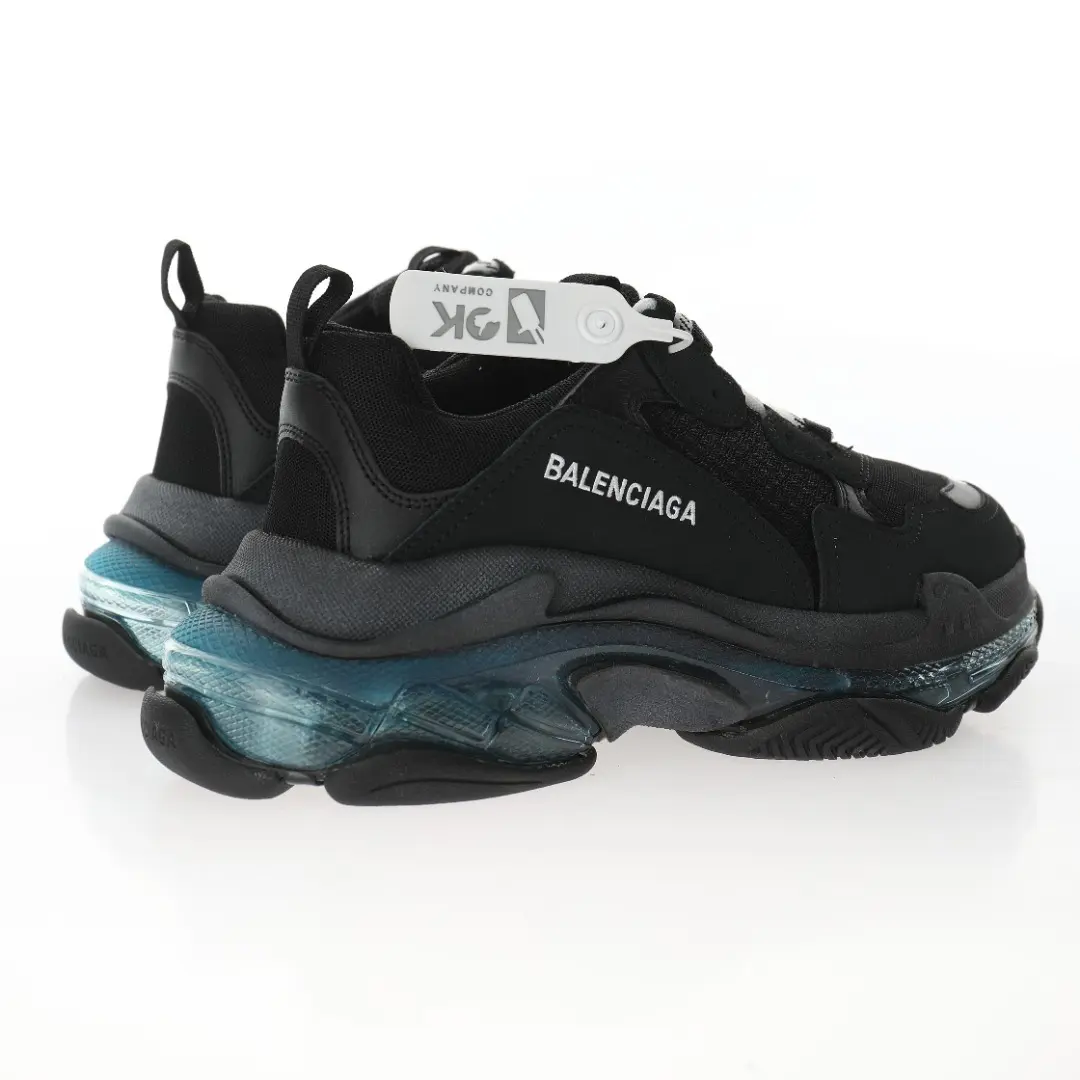 Balenciaga Triple S Black cold ice blue - Imagen 5