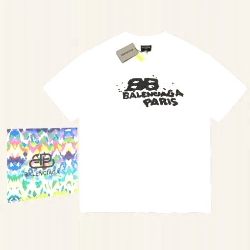 Balenciaga BB Logo Paris T-Shirt White
