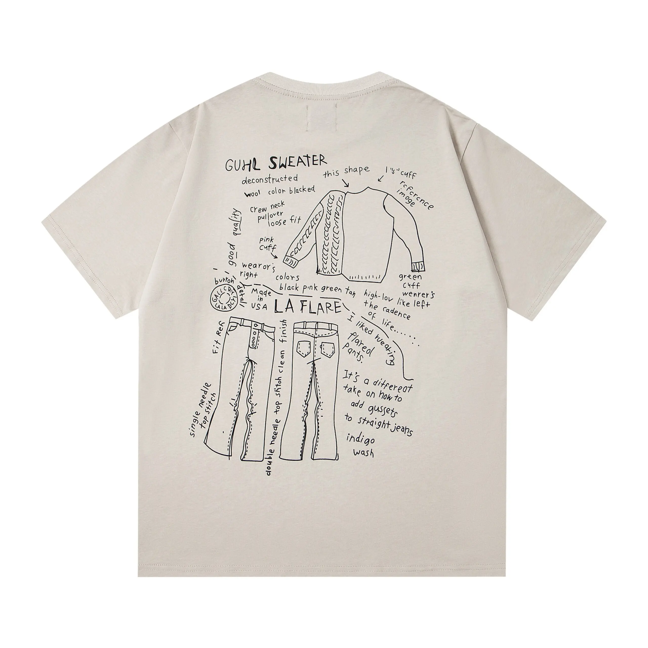 GALLERY DEPT. Dept De La Galerie Printed Classic T Shirt Off White - Imagen 2