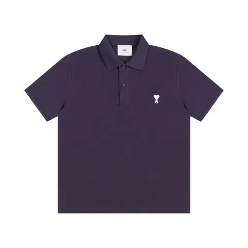 Ami Paris Polo T-Shirt Dark Purple