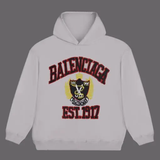 Balenciaga Red Black Logo Hoodie White
