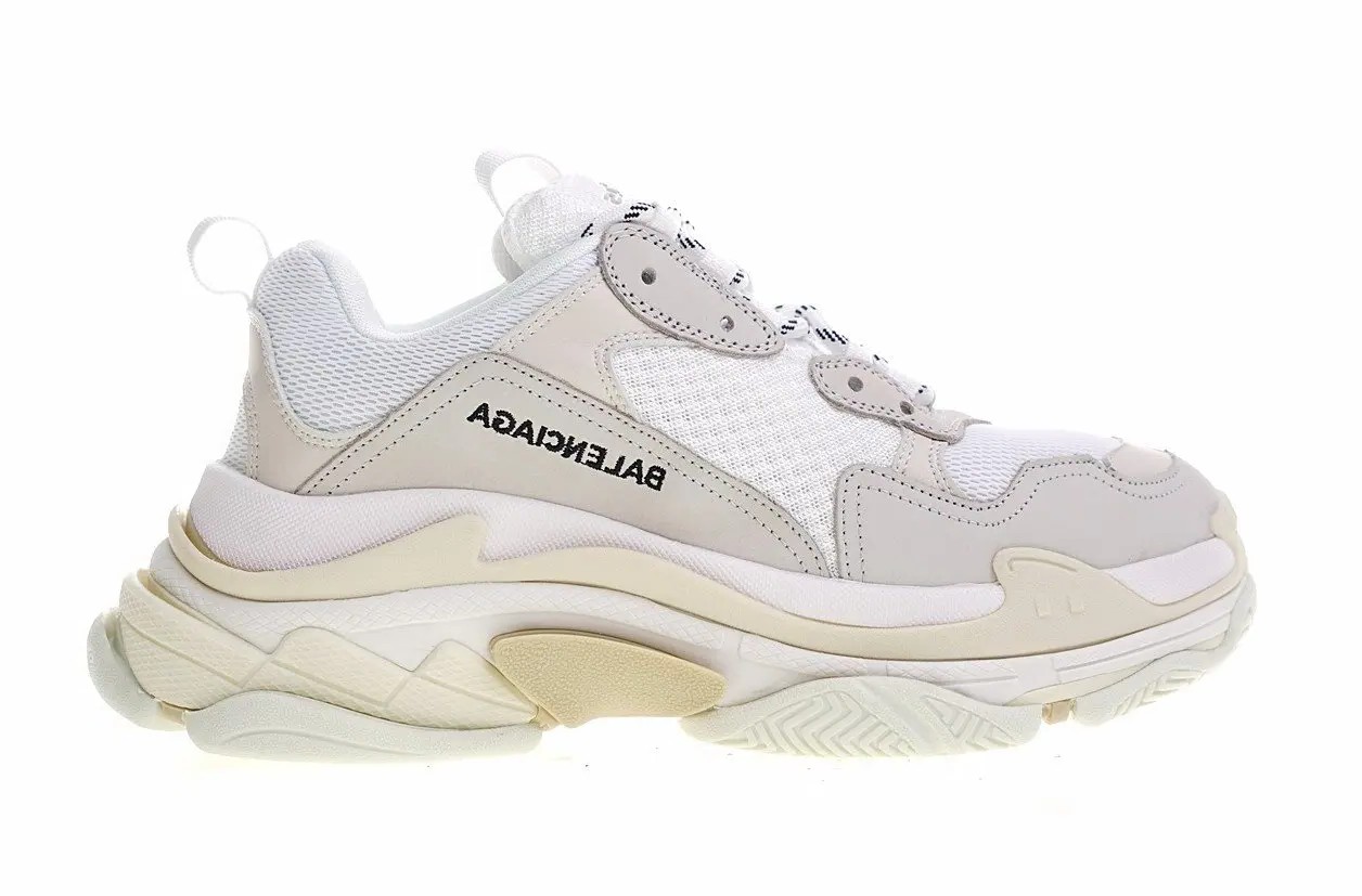 Balenciaga Triple S Cream – Iconic Oversized Multi-Material Sneakers