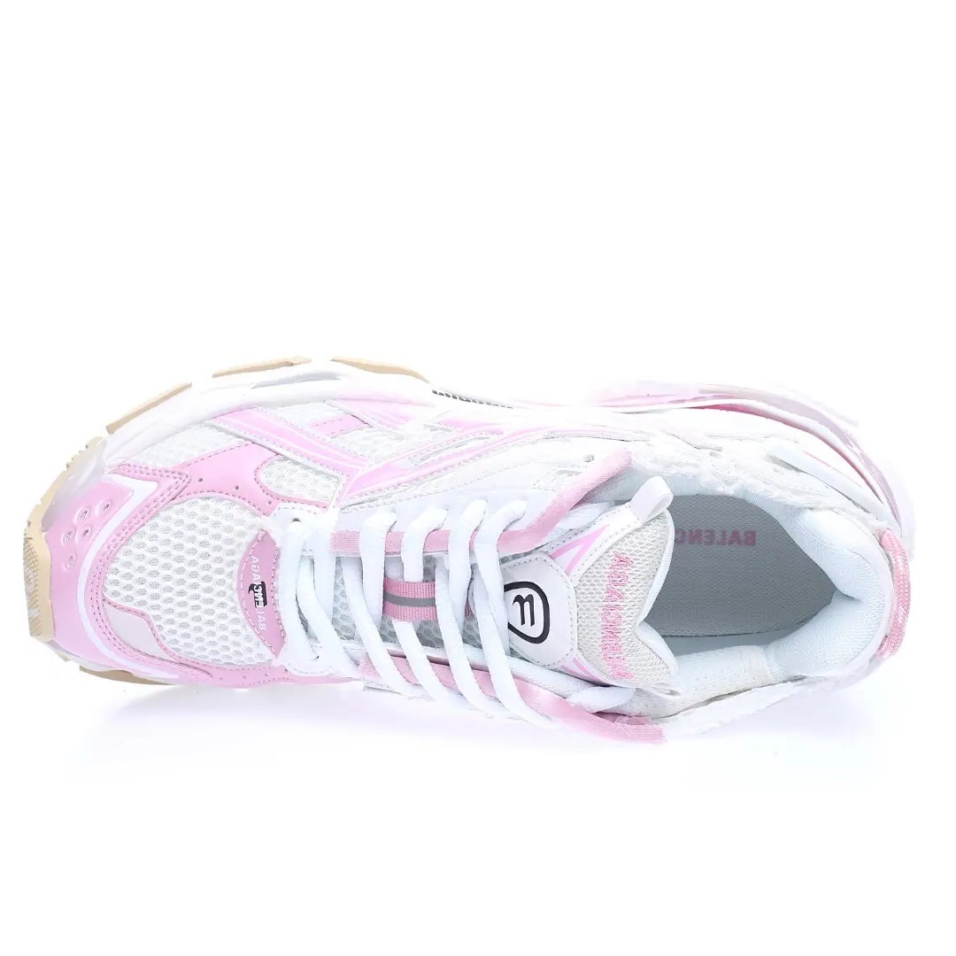 BALENCIAGA Runner Sneaker White Pink – Iconic 90s Retro Technical Mesh Luxury Runner - Imagen 5