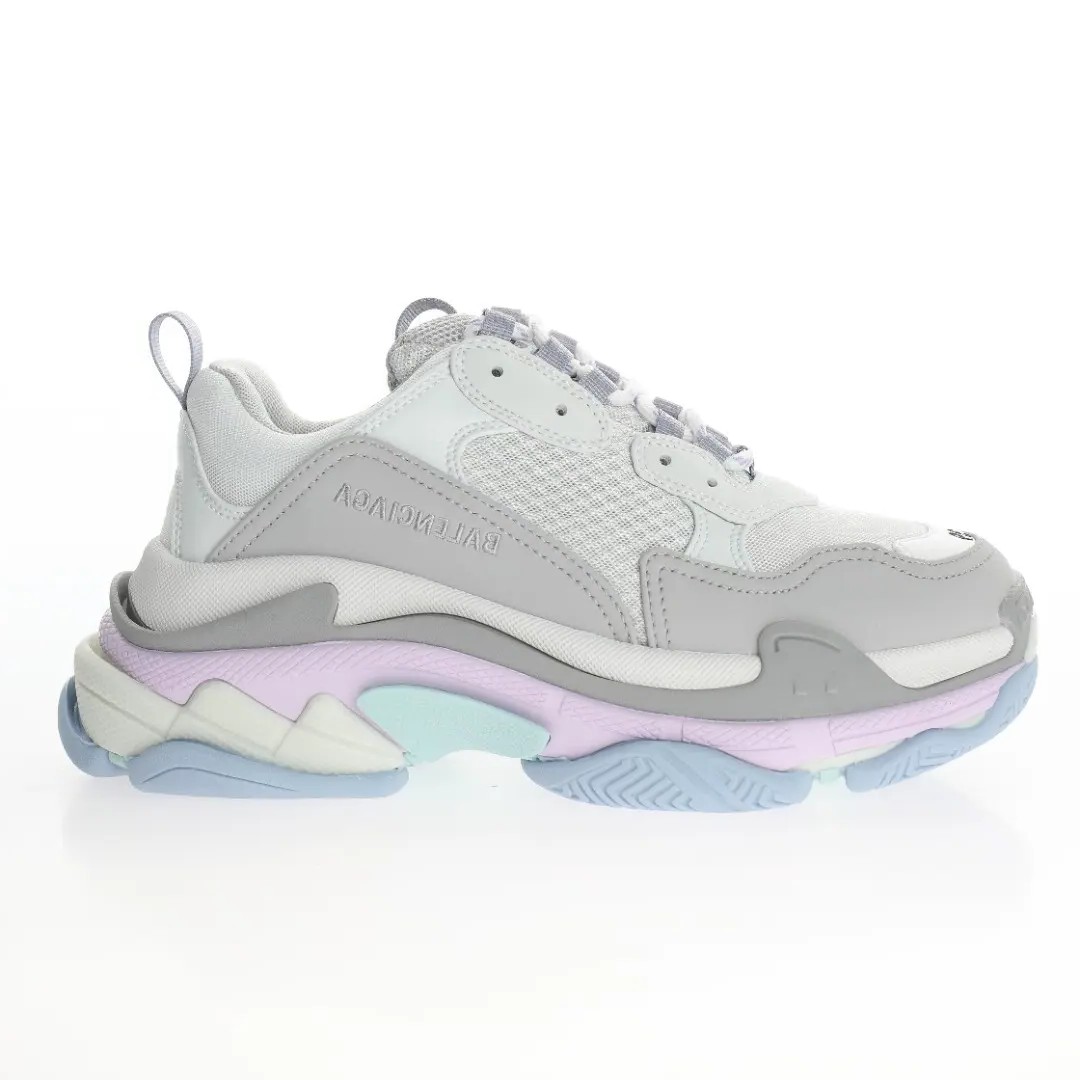 Balenciaga Triple S White fog light purple light blue