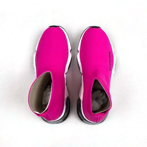 Balenciaga Speed knit Mid Fuchsia White - Imagen 3