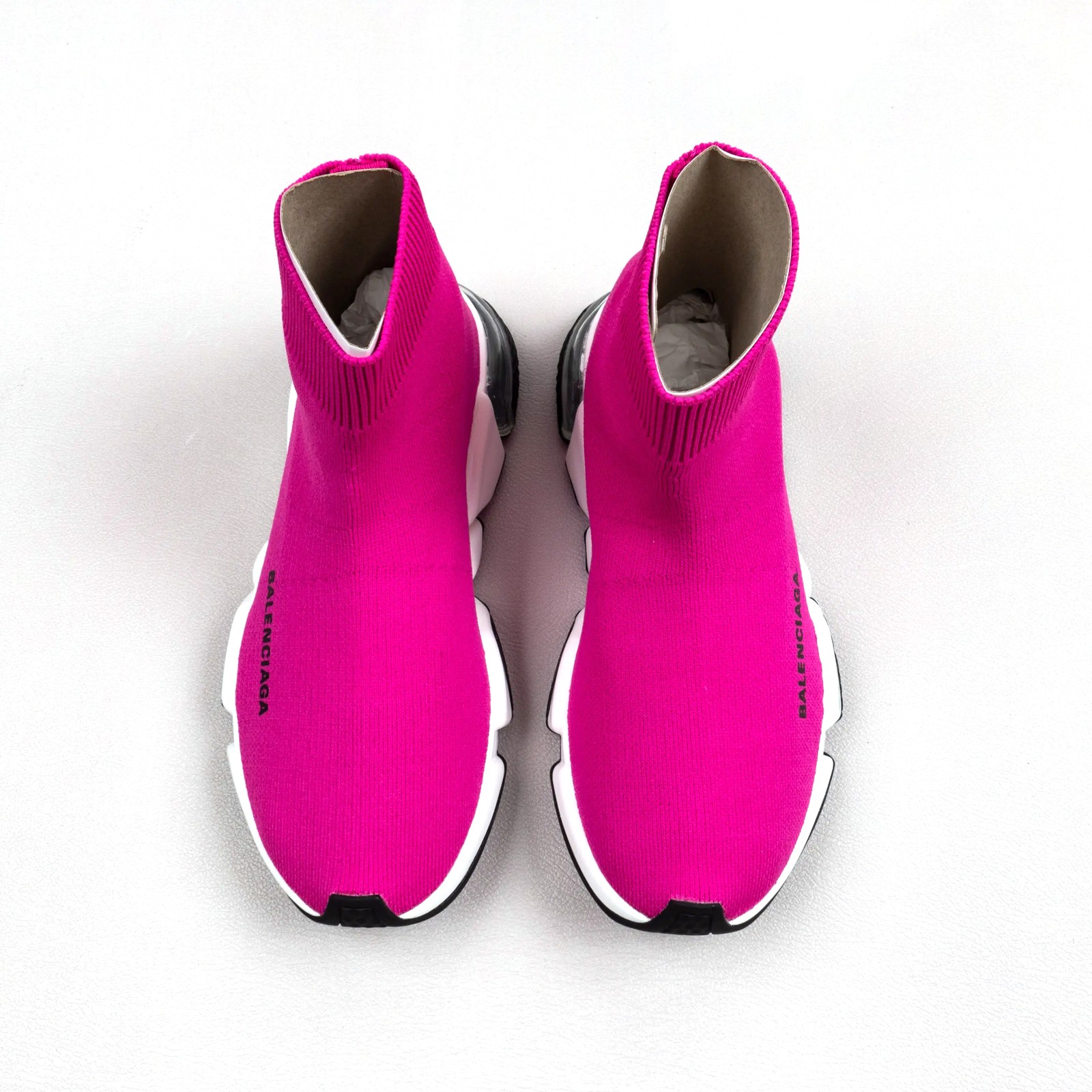 Balenciaga Speed knit Mid Fuchsia White - Imagen 4