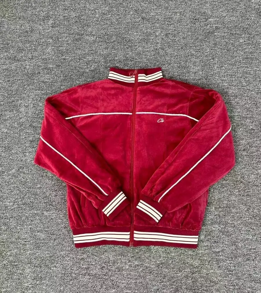Corteiz CRTZ VVS Uptown Velour Track Jacket Red